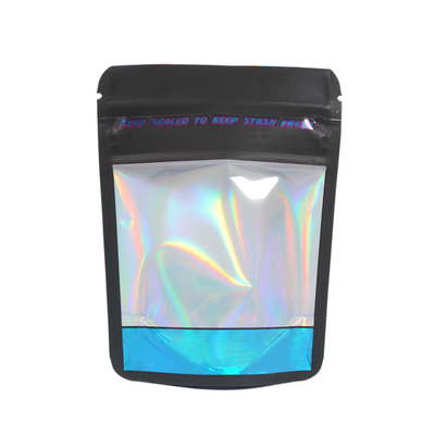 Custom Holographic Foil Packaging Pouch With Clear Window