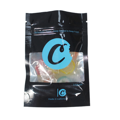BRC Ziplock Mylar Bag With Window Cookies Packaging Stand Up Pouches For Weed Flower