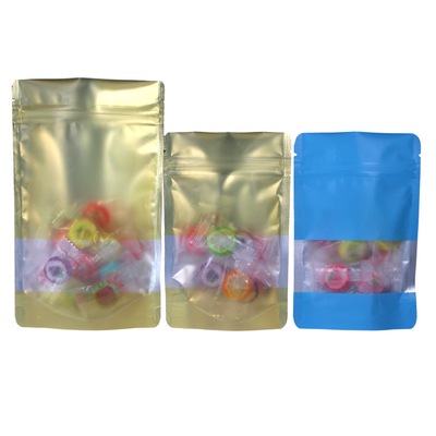 Custom Zipper Resealable Aluminum Foil Mylar Bag Plastic Packaging Bag With Window