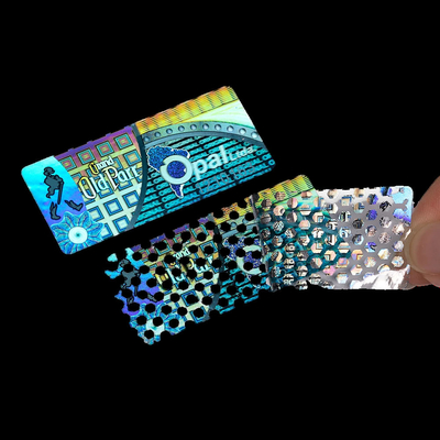 Custom Plastic Anti Counterfeit Label Tamper Evident Security Holographic Stickers