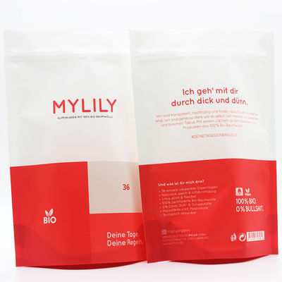 Biodegradable PLA Zipper Three Side Sealed Bag Color Printing For Packing Clothing