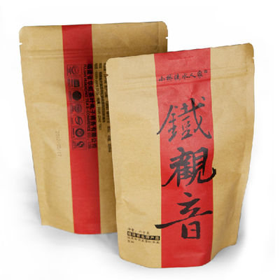 Anti Corrosion 150g Resealable Kraft Stand Up Pouches With Zipper Top