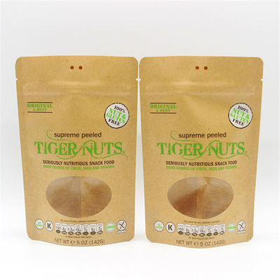 Food Grade Compostable 250g Kraft Paper Bag With Transparent Window