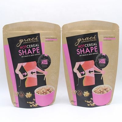 7g Biodegradable Stand Up Pouches CMYK Printed Kraft Paper Coffee Bags