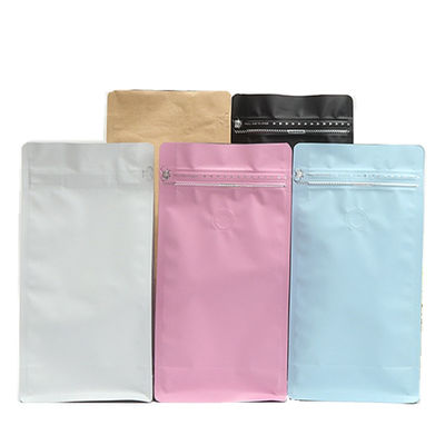 Reusable Valve Sealed Coffee Bags 12oz Stand Up Mylar Bags 8 Color Printing